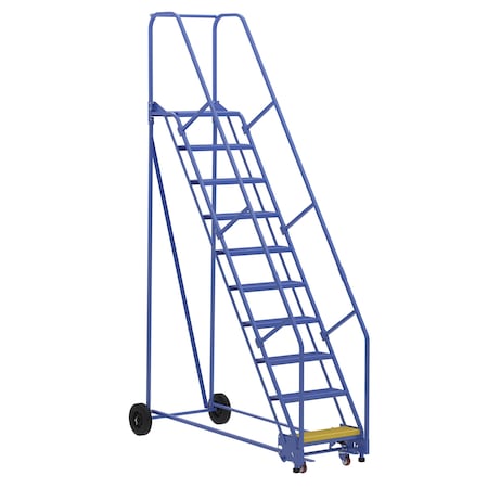 Vestil 130 H Steel Warehouse Ladder, 58 deg Perf, 10 Step, 14", 10 in Steps LAD-10-14-P